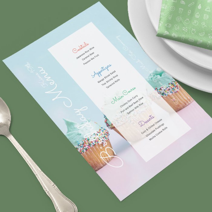 Birthday Dinner Menu Template