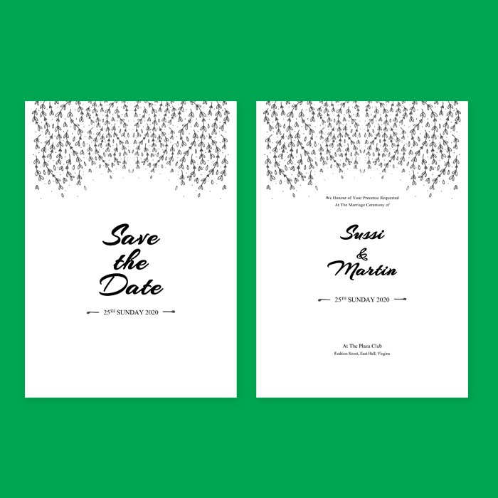 Black and White Wedding Invitation