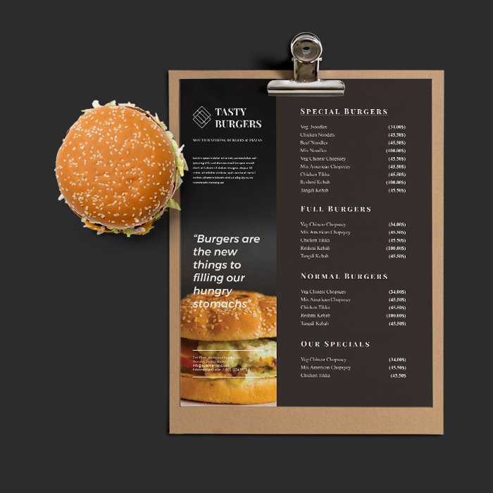 Burger Menu Template