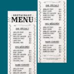 Chalk Board Style Menu Template