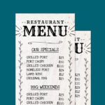 Chalk Board Style Menu Template