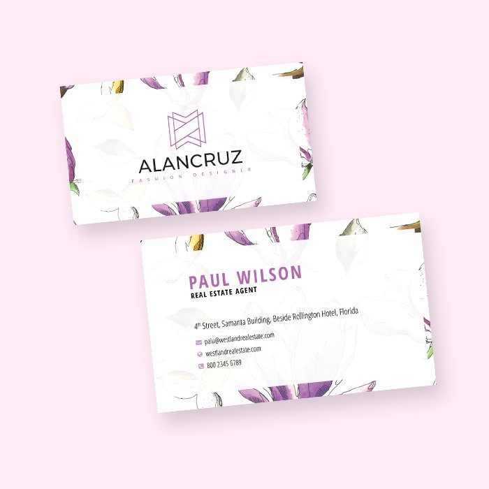 Floral Background Business Card