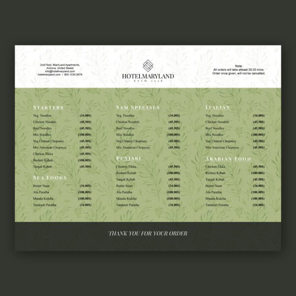 Floral Hotel Menu_mockup2 Floral Hotel Menu