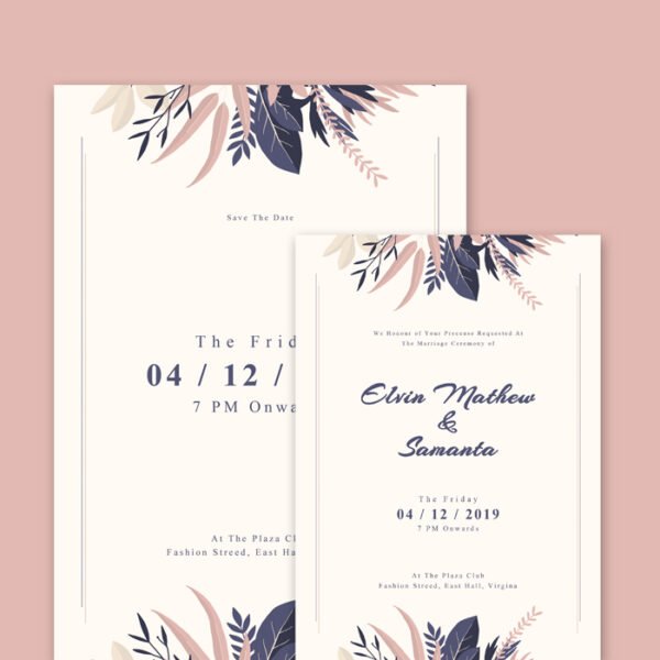 Floral Wedding Invitation_mockup Floral Wedding Invitation