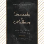 Golden Border Wedding Invitation