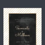 Golden Border Wedding Invitation