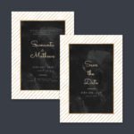 Golden Border Wedding Invitation