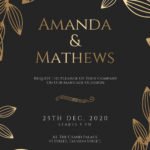 Gold Floral Wedding Invitation Card