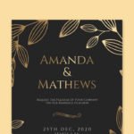 Gold Floral Wedding Invitation Card