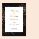 Gold Wedding Invitation Card