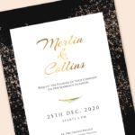 Gold Wedding Invitation Card