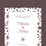 Leaf Background Wedding Invitation