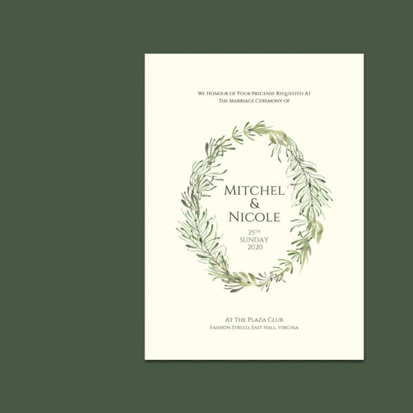 Simple Floral Wedding Invitation