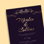 Simple Gold Wedding Invitation