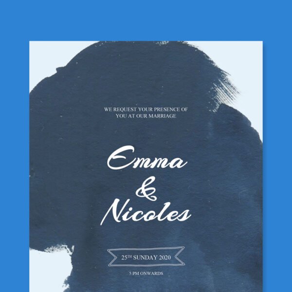 Water Color Background Wedding Card