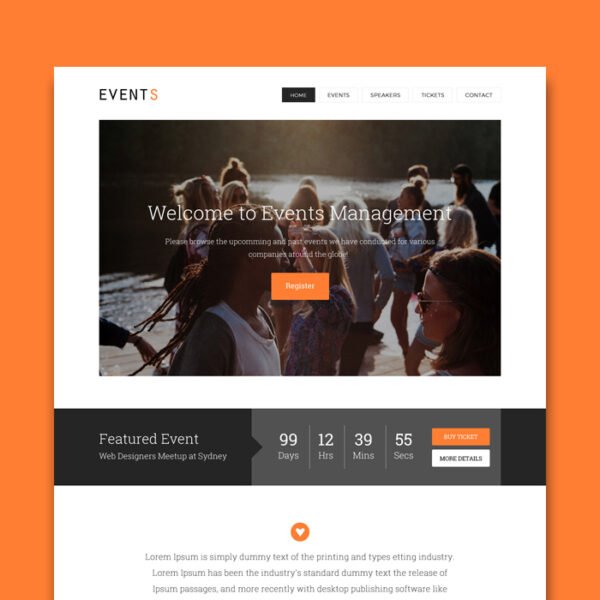 Events Landingpage Template