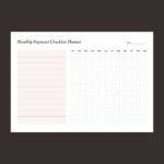 Monthly Payment Checklist Planner