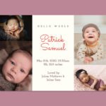 Editable Boy Birth Announcement Card