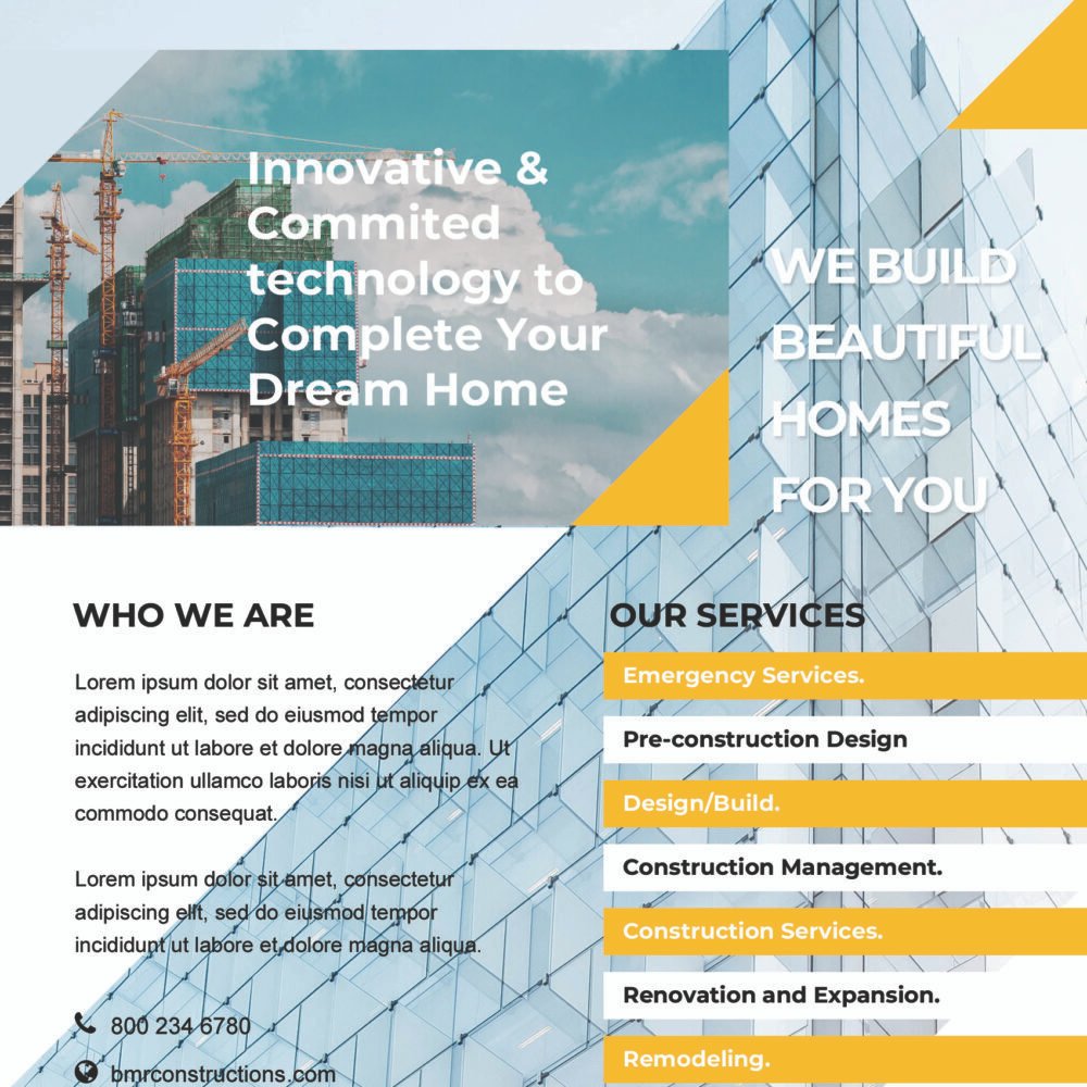 Construction Company Flyer Template