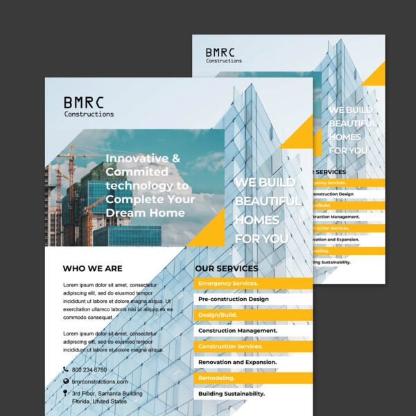 Construction Company Flyer Template