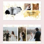 Gold Foilage Wedding Album Template 10x10