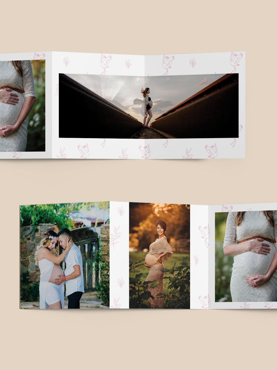 Maternity Accordion Photo Collage Template 5x25