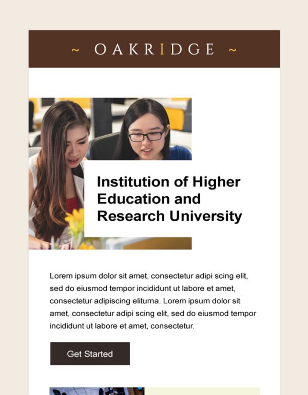 University Email Newsletter Template